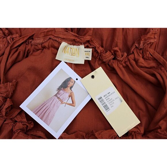 New w/Tags - Nation LTD- Sequoia Voluminous A-Line Maxi Dress in Rust, size XXL - Picture 3 of 16